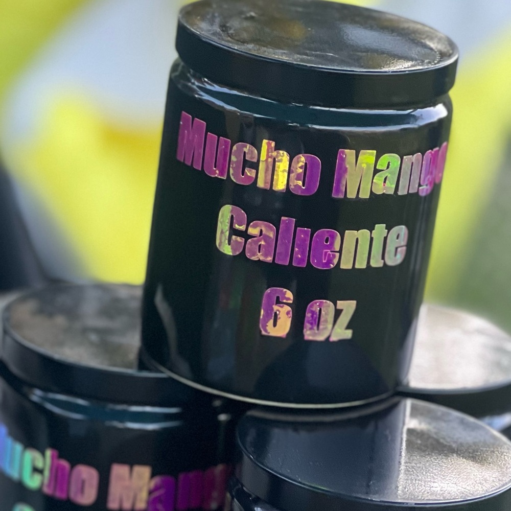 Mango Mucho Caliente Soy Wax Candle 6 oz FarmHouse Ceramic Black jars